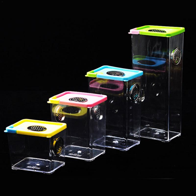 Reptile Breeding Box Clear Acrylic Terrarium Feeding Box With Stainless Steel Ventilation Nets For Spider Scorpion Snail Reptile