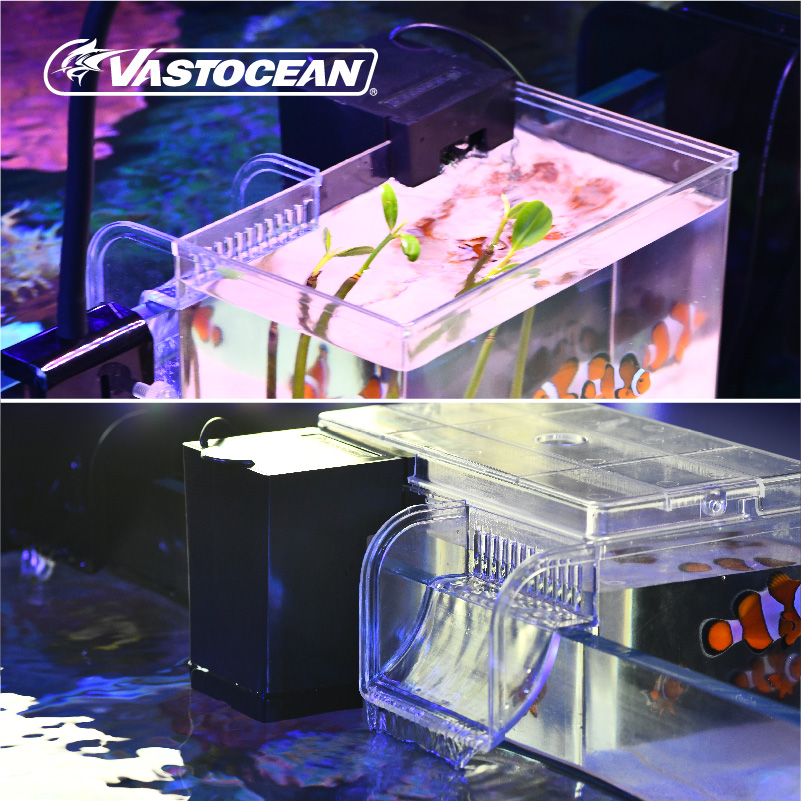 VASTOCEAN Fish Tank External Feeding Box Marine Tank Extension Tank Mangrove Tank ATS Algae Box Full USB Power Supply