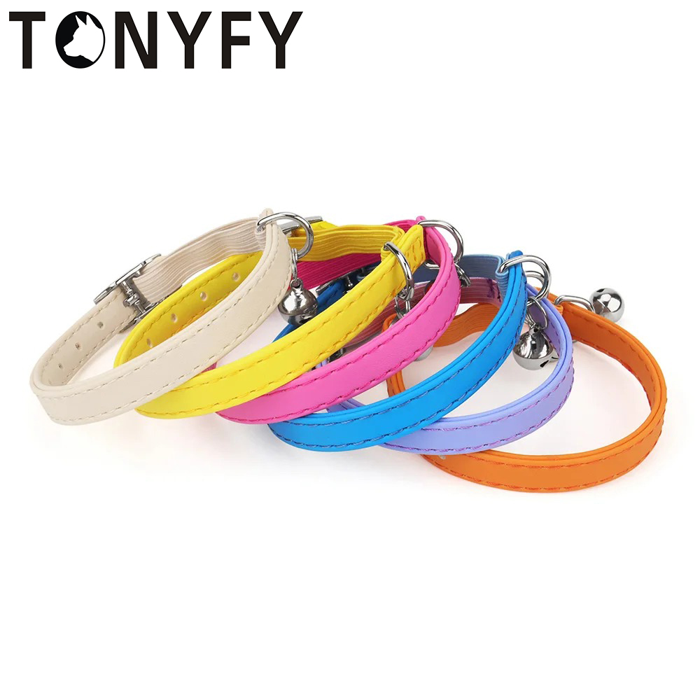 2026 New Leather Cat Collar,Cat Collar With Elastic Strap,Prevent Getting Lost Safety Adjustable Pet Collars For Cats Kitten Puppy Free Shipping
