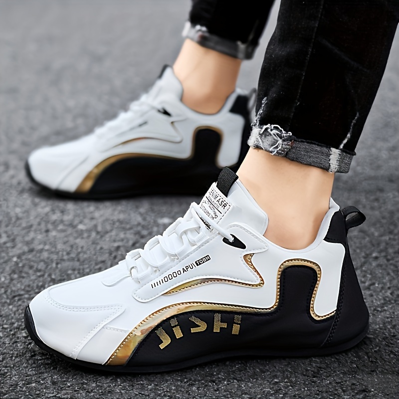 Mens Fashion-Forward Colour Block Sneakers - Ultra-Comfortable Soft Sole, Slip-Resistant, Durable Design - Ideal for Outdoor Adventures