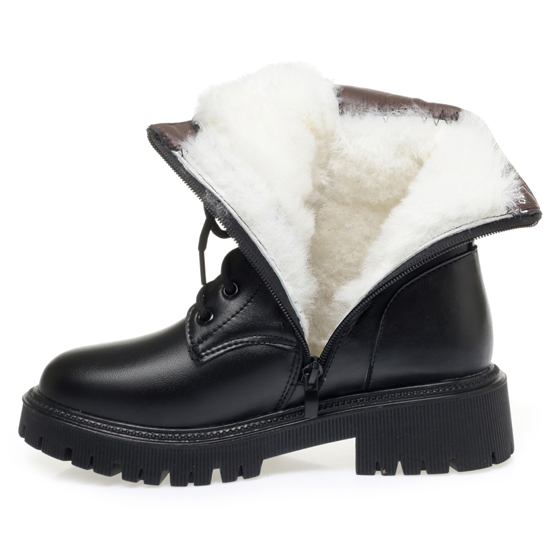 AIYUQI Winter Boots Women Natural Wool 2024 New Genuine Leather Anti Slip Women Biker Boots Large Size Warm Women Ankle Boots