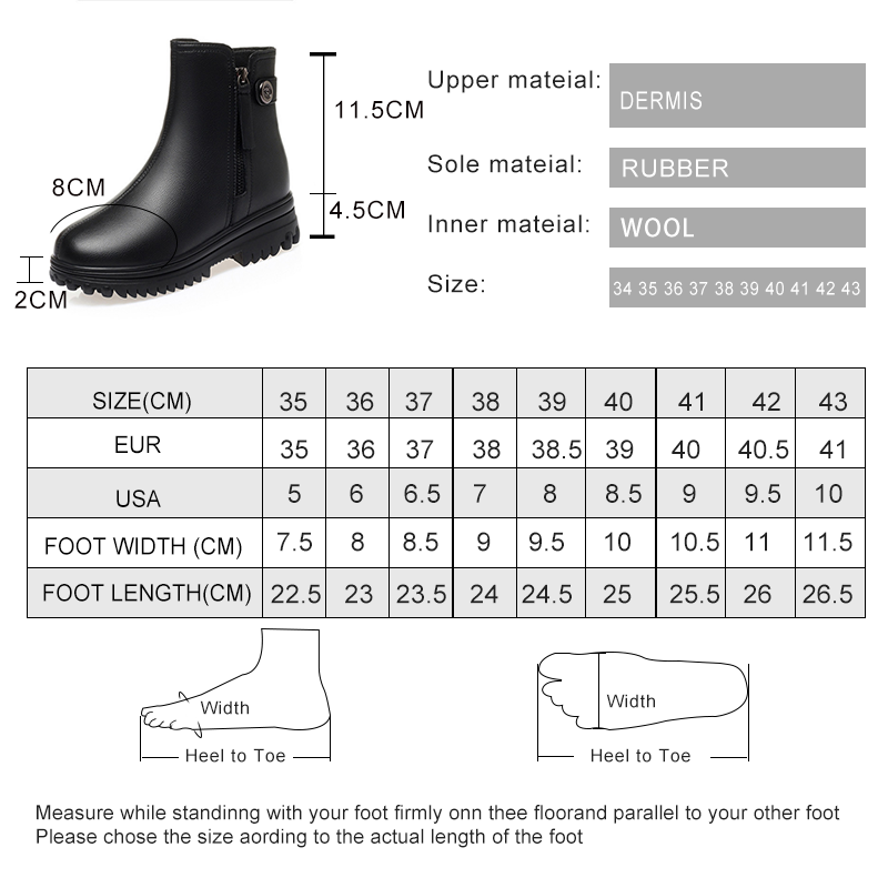 AIYUQI Women Winter Boots Genuine Leather 2024 New Anti Slip Mom Snow Boots Middle Age Wool Warm Booties Women