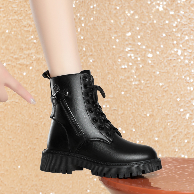 AIYUQI Winter Boots Women Natural Wool 2024 New Genuine Leather Anti Slip Women Biker Boots Large Size Warm Women Ankle Boots