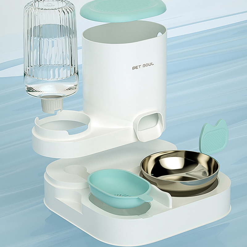 Cat Automatic Feeder Drinking Bowl Pet Water Dispenser for Puppy Cat Combination Grain Storage Bucket Cat Accessories
