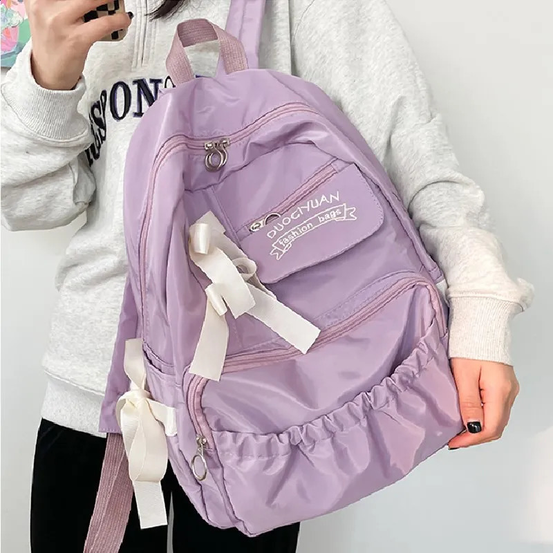 Fashion backpack nylon womens antitheft shoulder bag school 240903