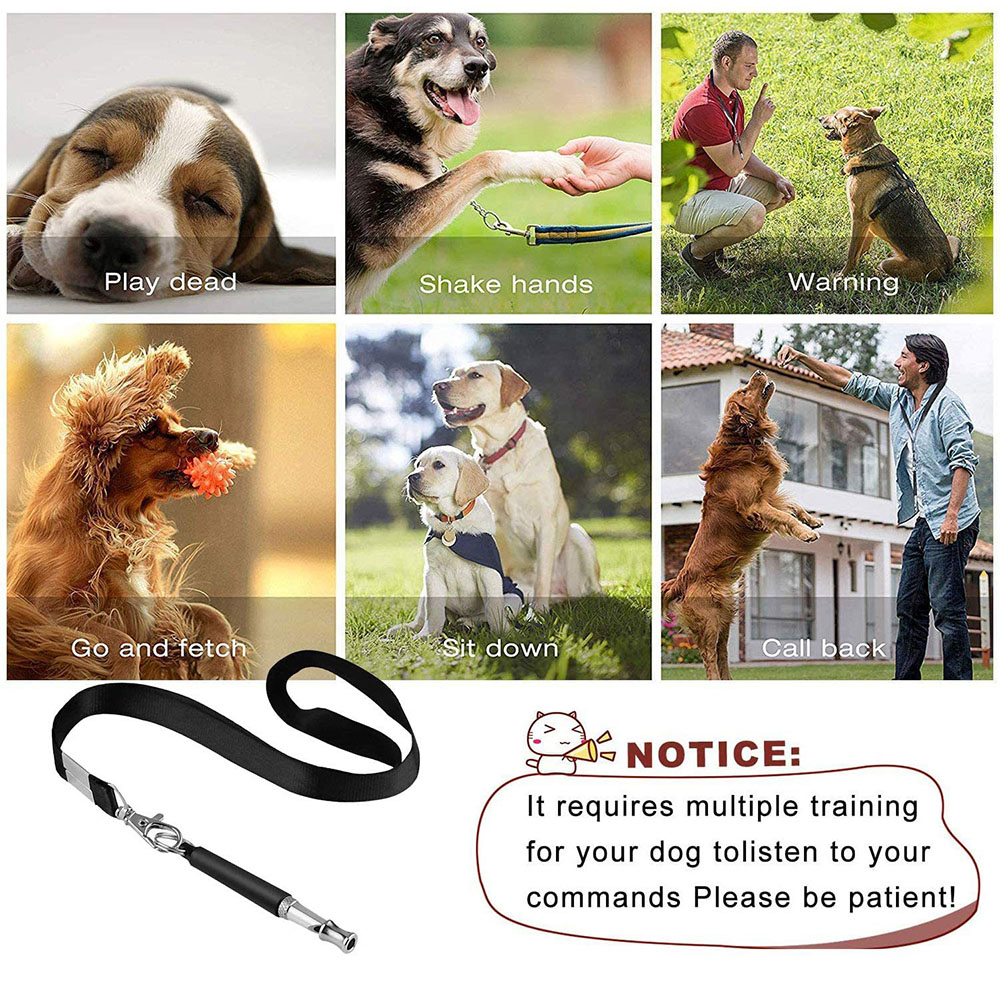 Pet Dog Whistle Puppy Training Obedience Ultrasonic Supersonic Sound Repeller Pitch Stop Barking Quiet Whistles for Dogs & Cats