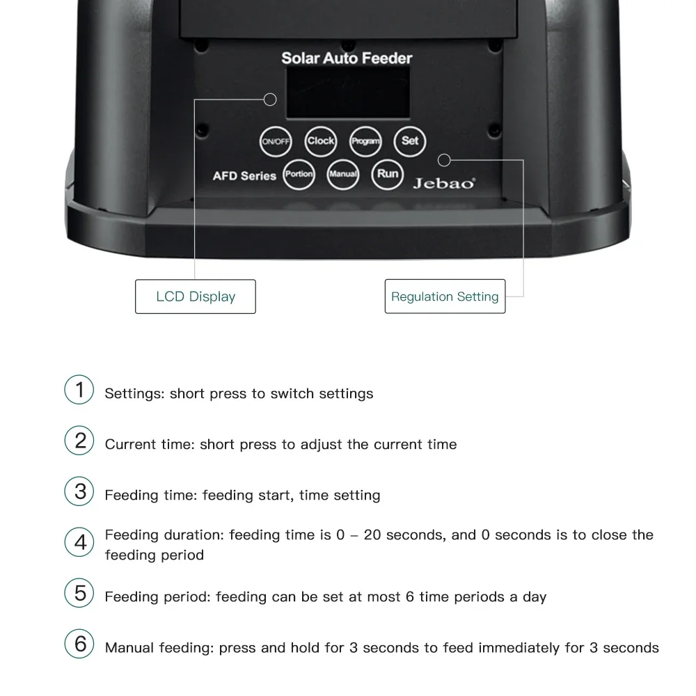 Jebao Fish Feeder Aquarium Fish Pond Large Capacity Automatic WIFI Feeder Koi Feeder Smart Control Aquarium Pond Automatic Feed