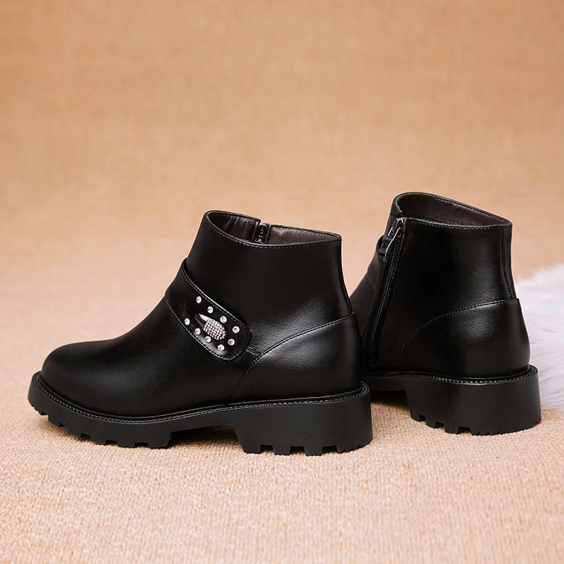 Winter Boots for Women 2024 New Snow Boots Women Genuine Leather Non-slip Women's Casual Booties Warm Chunky Boots Ladies
