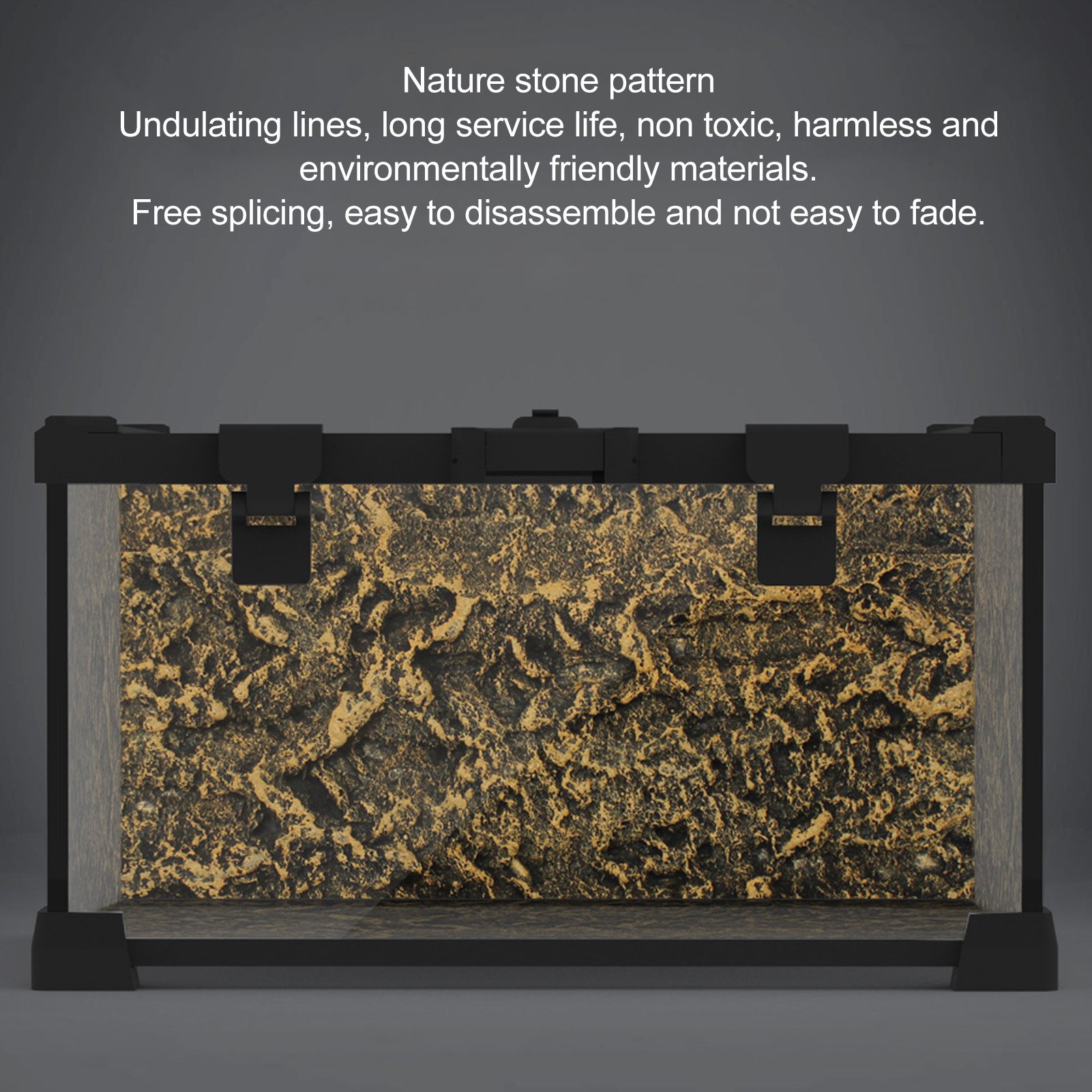 Rock Terrarium Background High Simulation Clear Texture PU Reptile Tank Background Board Habitat Climbing Board Decoration