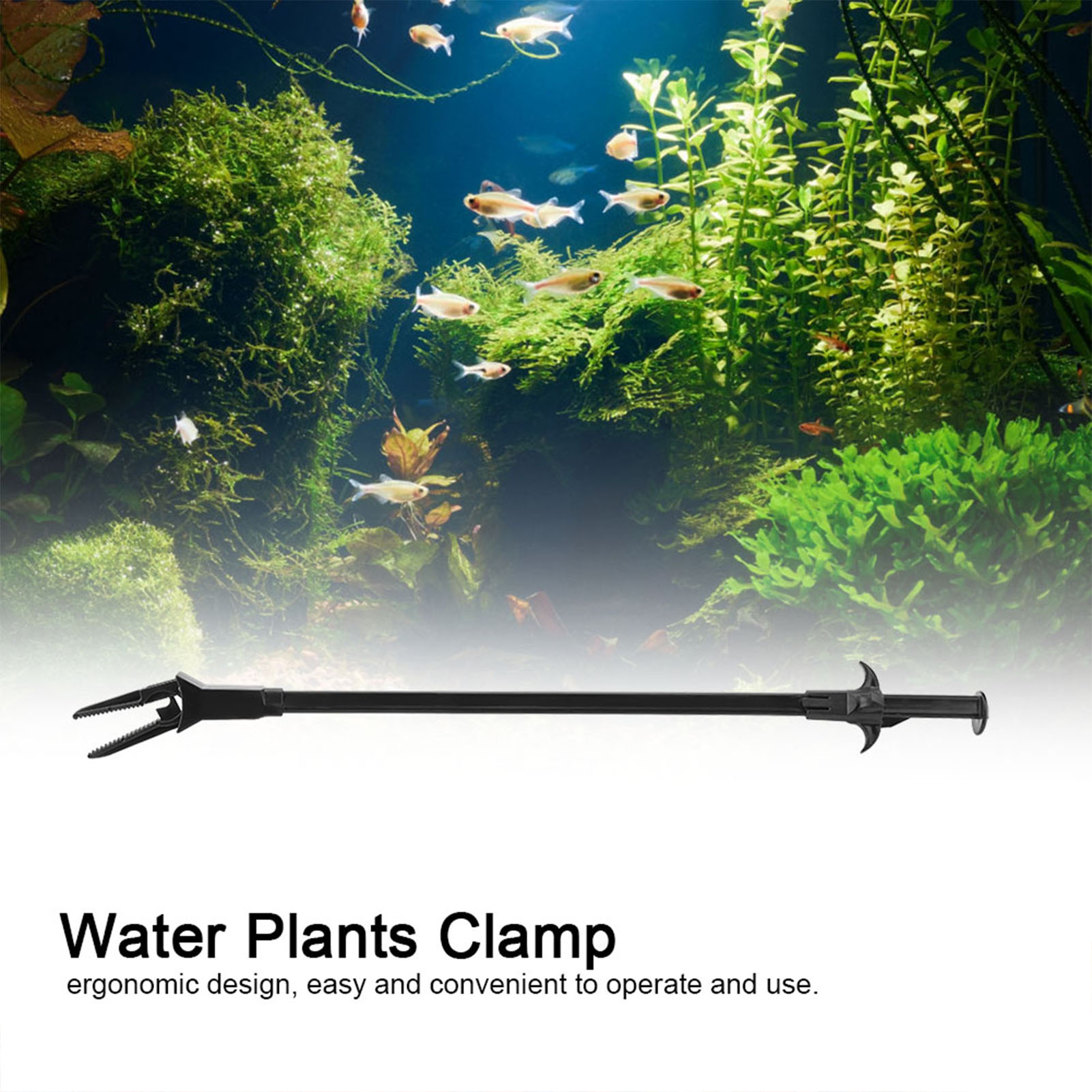 Fish Tank Aquarium Plastic Tweezer Water Plants Algae Plastic Clamp Clip Cleaning Tool