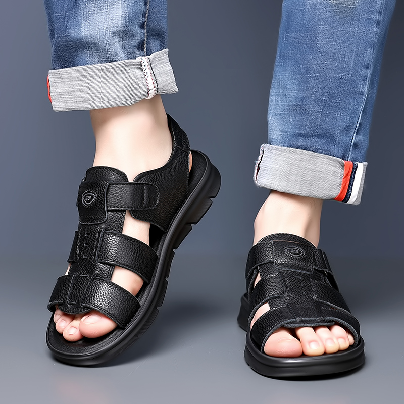 2025 new Summer Nwe Men Comfort Hollow Non-slip Soft Lighted Breathable All-match Classic Wearable Fashion Casual Leather Sandals 3227