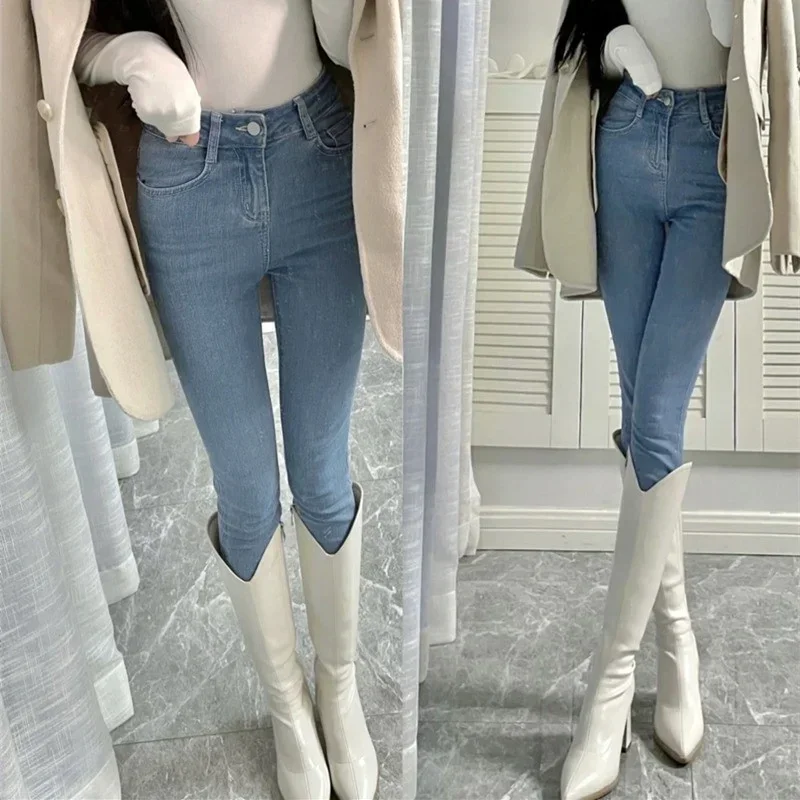 for Thigh-high Woman 2024 Autumn Winter New Thick Boots Female Chunky Heels Pointed Knee High Knight a9ac 19f3