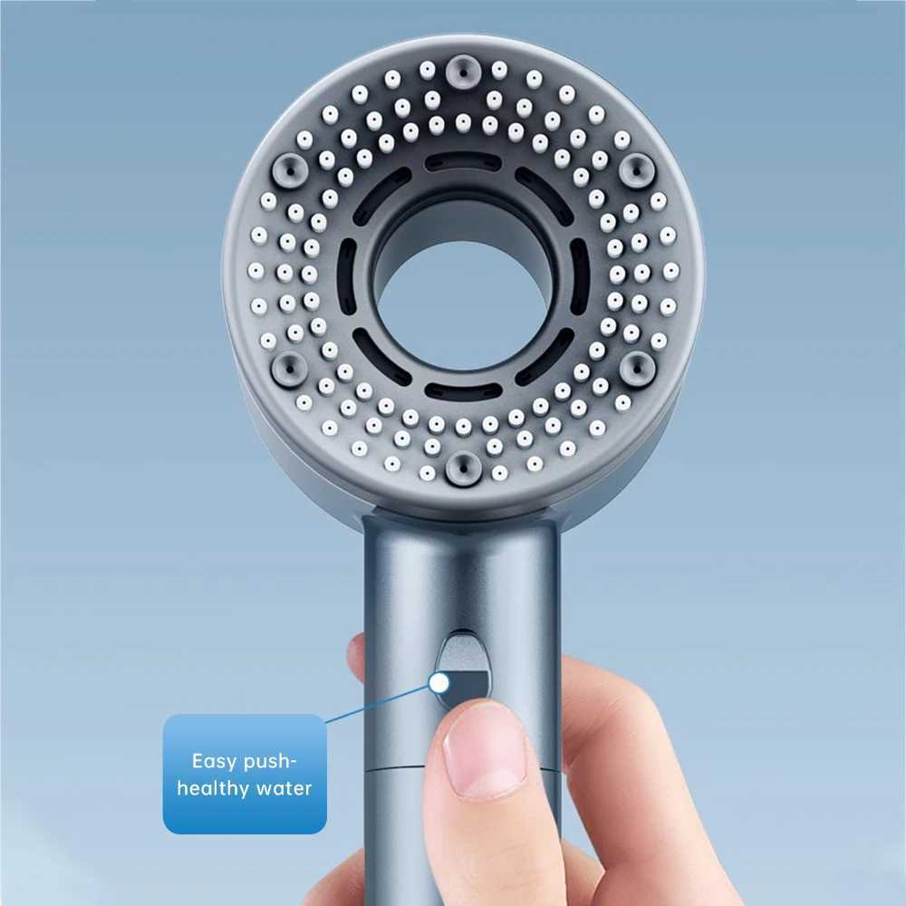 Musurjoy bathroom booster filter shower/hand-held power spray shower head/shower combination (with hose+bracket)/one button water stop CL240903
