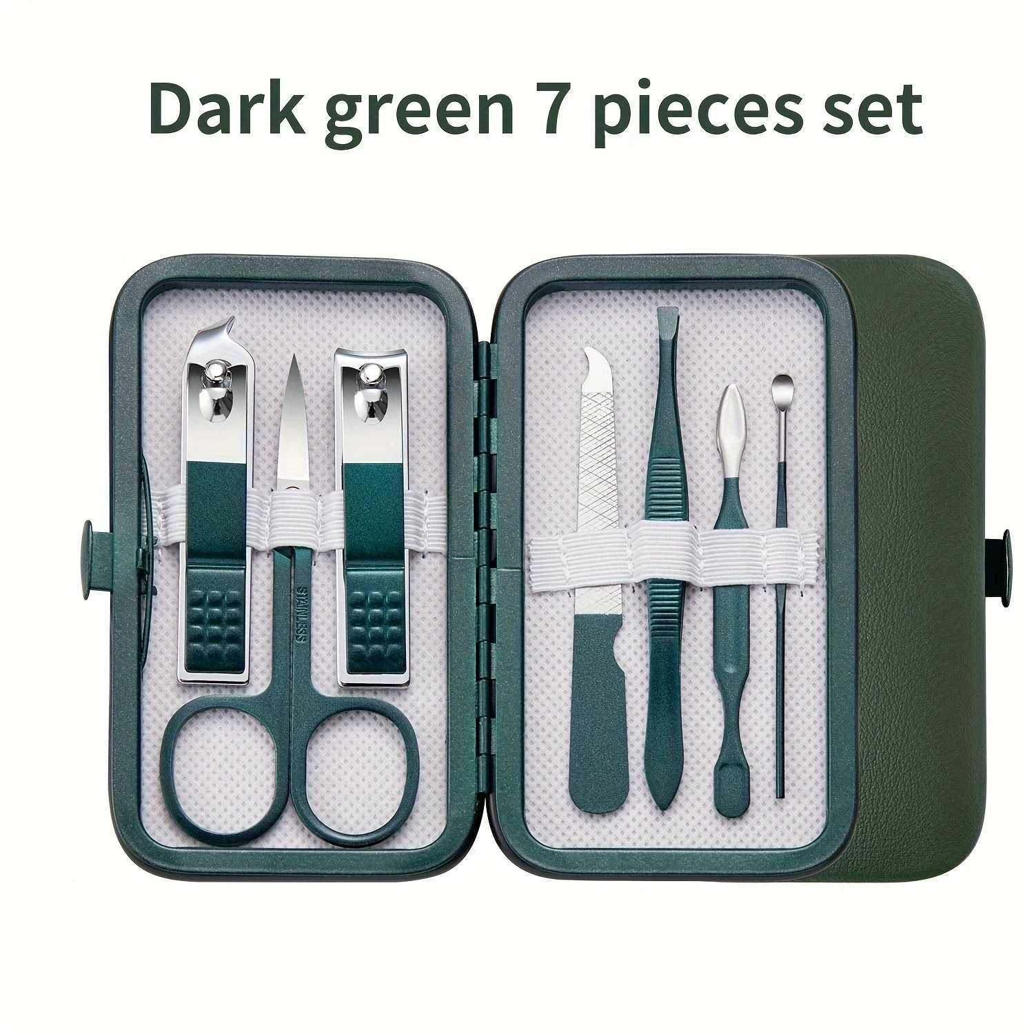 New Stainless Steel Nail Clipper Set Professional Green Grooming Tool Set Home Nail Art SetXJ250116