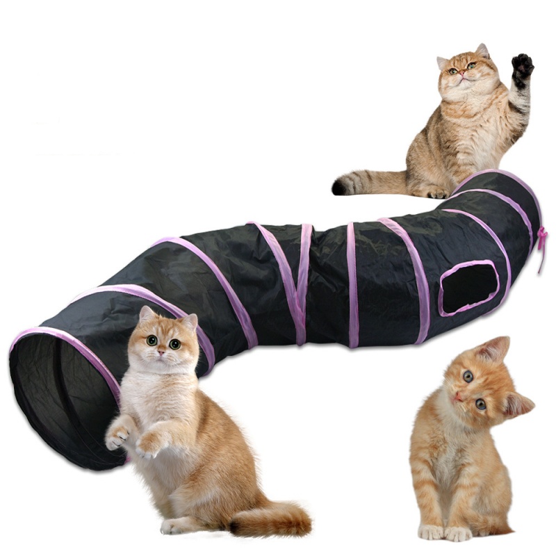 Grey Cat Channel S-shaped Runway Cat Drill Through Rolling Ground Dragon Cat Channel Pet Cat Toy Supplies