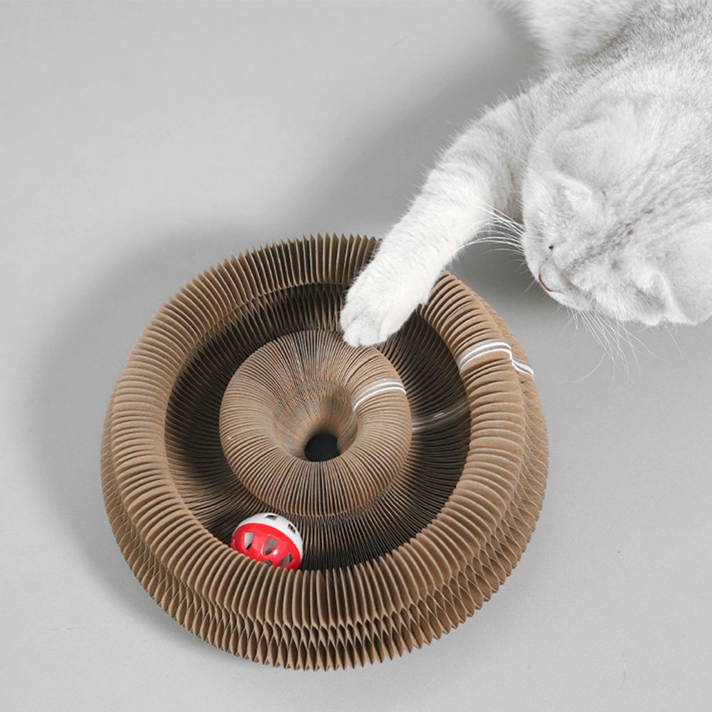 Magic Organ Cat Toy Cat Scratching Board Round Corrugated Scratching Post Toy Cats Grinding Claw Cats Interactive Toy Pet Supply