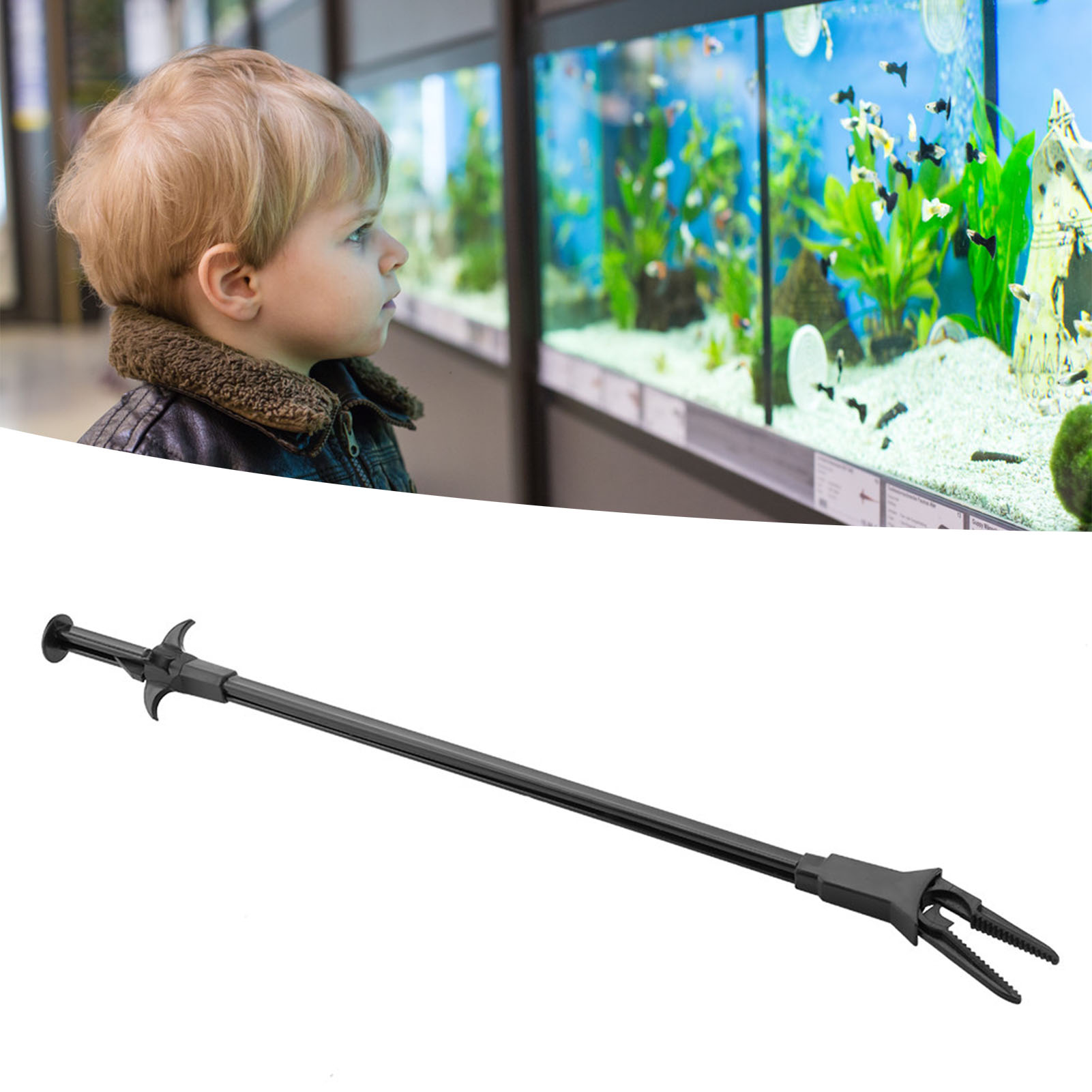 Fish Tank Aquarium Plastic Tweezer Water Plants Algae Plastic Clamp Clip Cleaning Tool
