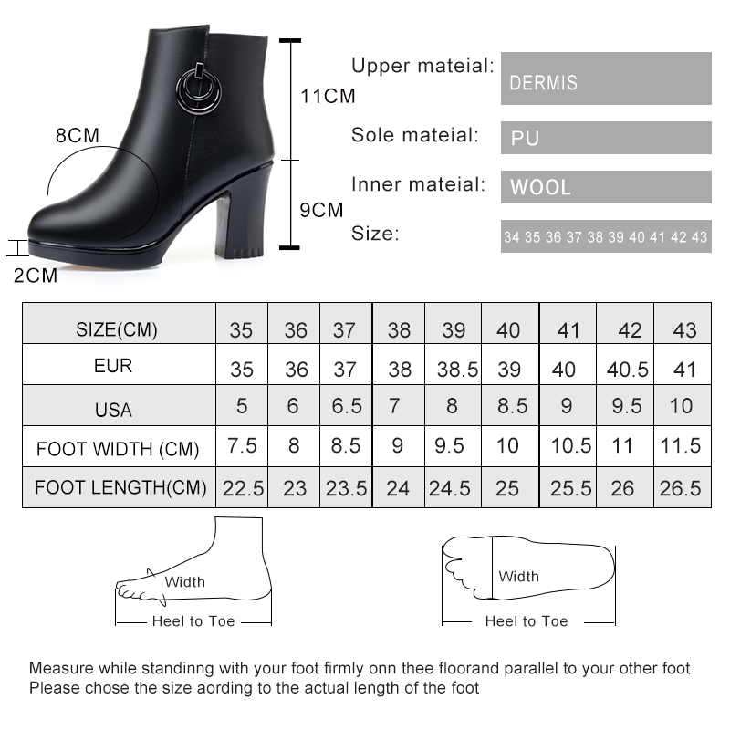 AIYUQI Women Winter Boots Genuine Leather 2024 Winter New High Heel Women Ankle Boots Fashion Warm Wool Boots Women