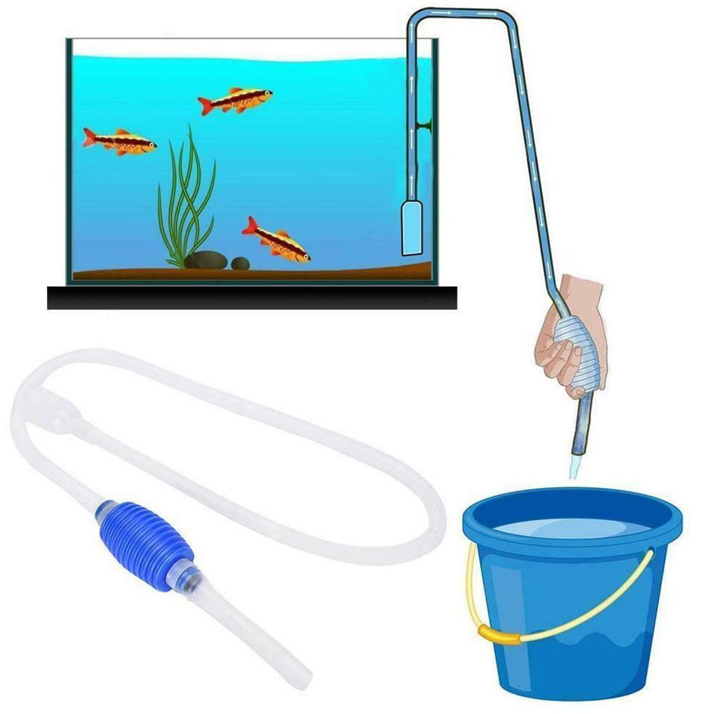 140cm Aquarium Cleaner Vacuum Pump For Fish Tank Cleaning Siphon Filter Cleaner Fish Water Pumps Change Gravel Household Tools