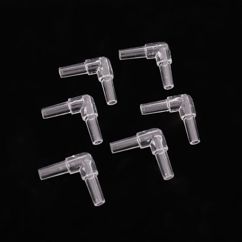 20pcs/lot 4mm L Shaped Plastic Connector Two Ways Aquarium Fish Tank Air Pump Connector Control Valve Air PipeTube Acessorios