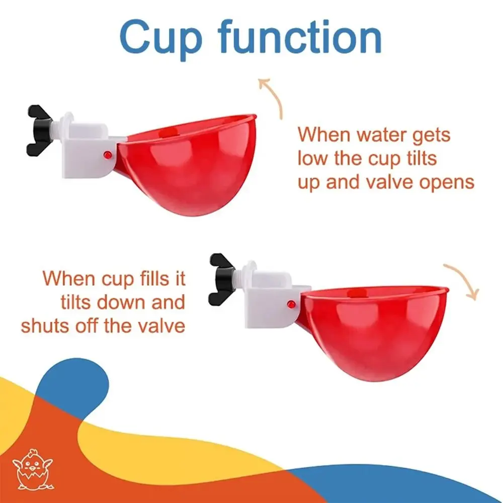 10PCS Automatic Chicken Water Feeder Drinking Cups Poultry Kit for Chicks Duck Goose Turkey Quail Feeding Watering Supplie