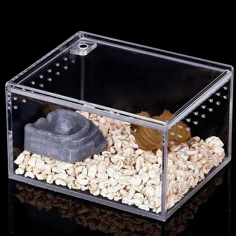 Transparent Acrylic Reptile Breeding Box Lizard Amphibian Spider Terrarium Leak-proof Habitat Arboreal Tarantula Enclosure