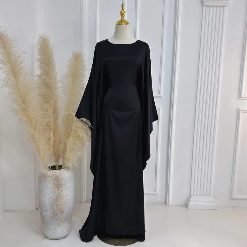 Ethnic Clothing Comfortable Classic Abaya 2024 Islamic Satin Fabric Batwing Kaftan Women's Dresses Modest Women Muslim Dress