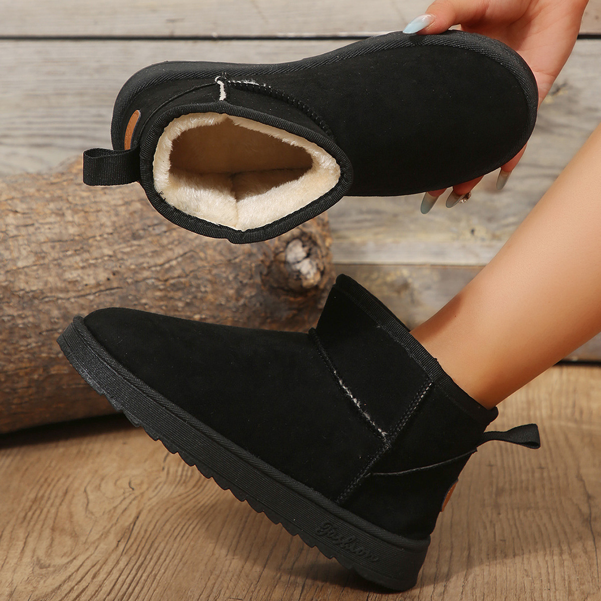 Snow 2023 Ladies Real Sheepskin Wool Low-cut Warm Fur Shoes Women Winter Short Ugly Boots c473