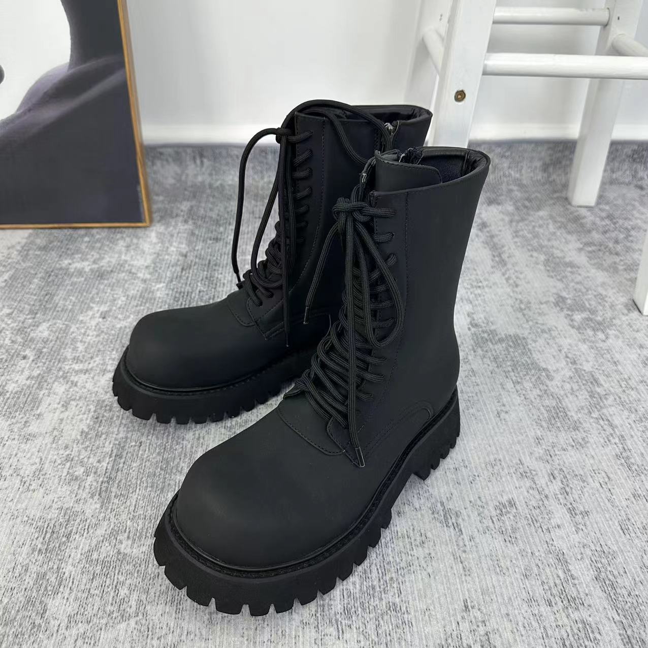 New Brand Women Ankle Platform Chelsea Motorcycle Boots Winter Shoes 2023 Fashion Goth Casual Shoes Gladiator Flats Snow Botas