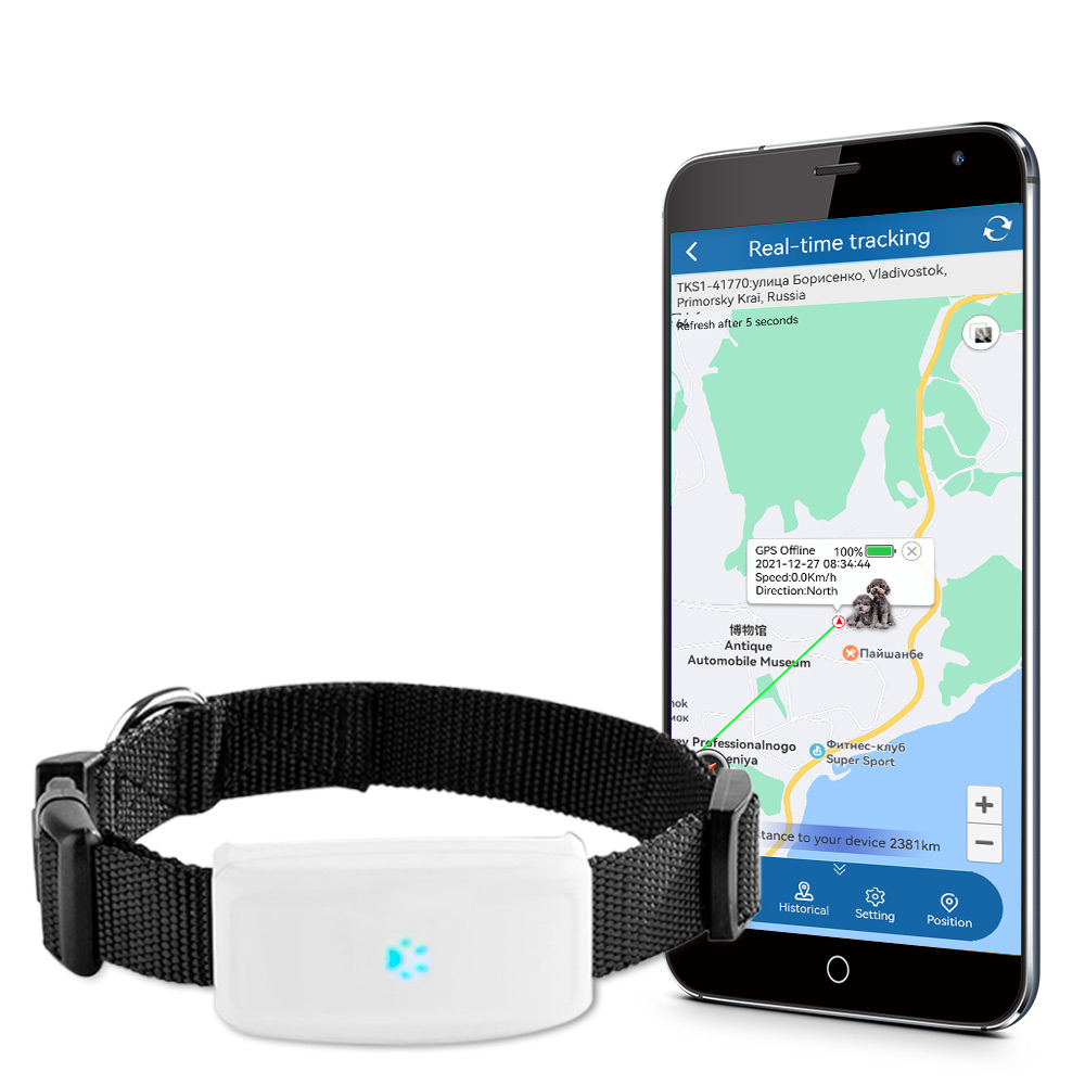 Electronic Pet GPS Tracker Mini Realtime Track Waterproof IP67 500mAh Geo Fence APP Dog Products