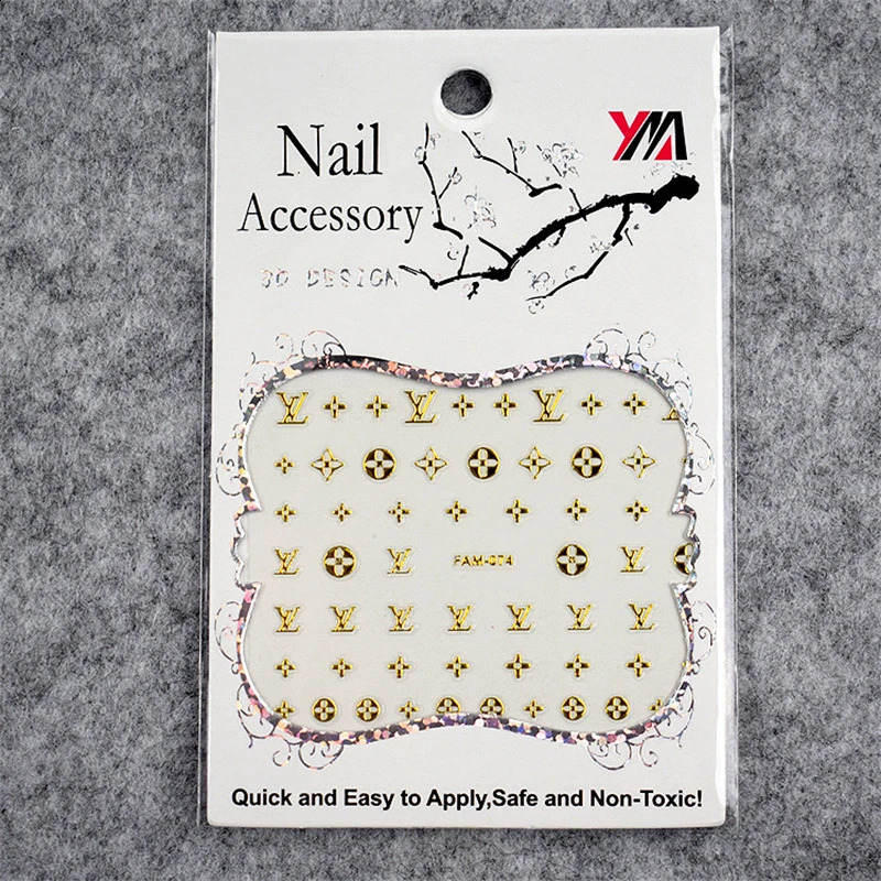 Waterproof and durable nail stickers 3D animal and plant stickers ink nail stickers butterfly star pattern nail stickers 240903