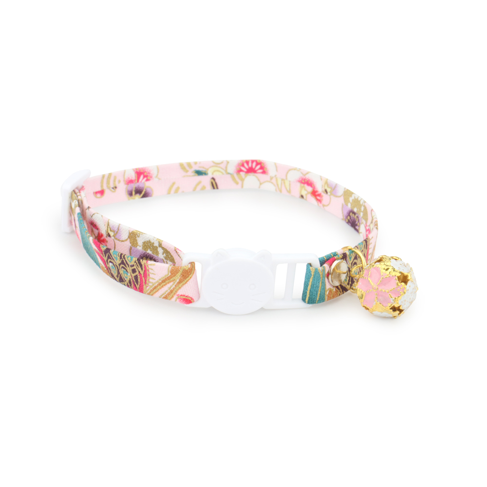 Breakaway Cat Collar,Adjustable Cat Collars Japanese Style Cat Collar with Hollow Flower Bell for Kitten Puppy Pets Accessories