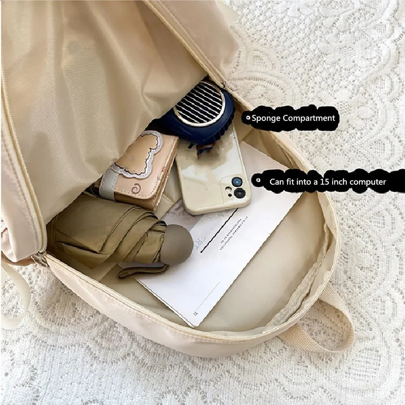 Fashion backpack nylon womens antitheft shoulder bag school 240903