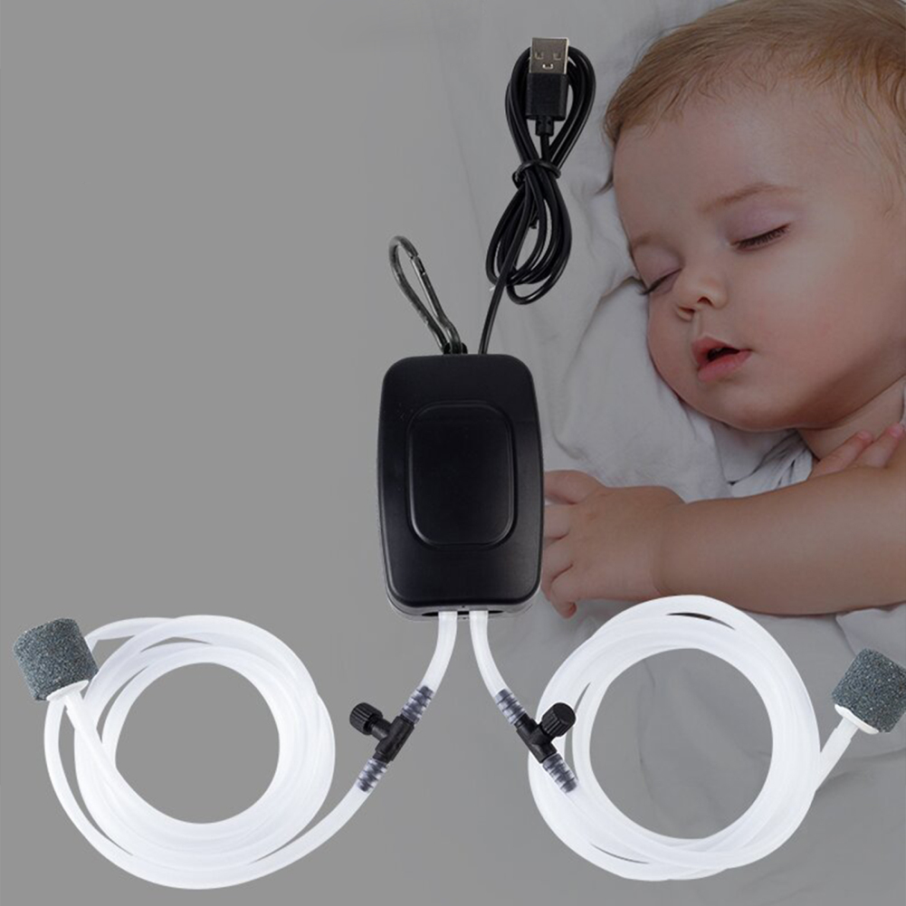 Aquarium Air Pump USB Powered Oxygen Aerator Fish Tank Accessories Fish Tank Air Pump Adjustable Air Valve Quiet Oxygen Pump
