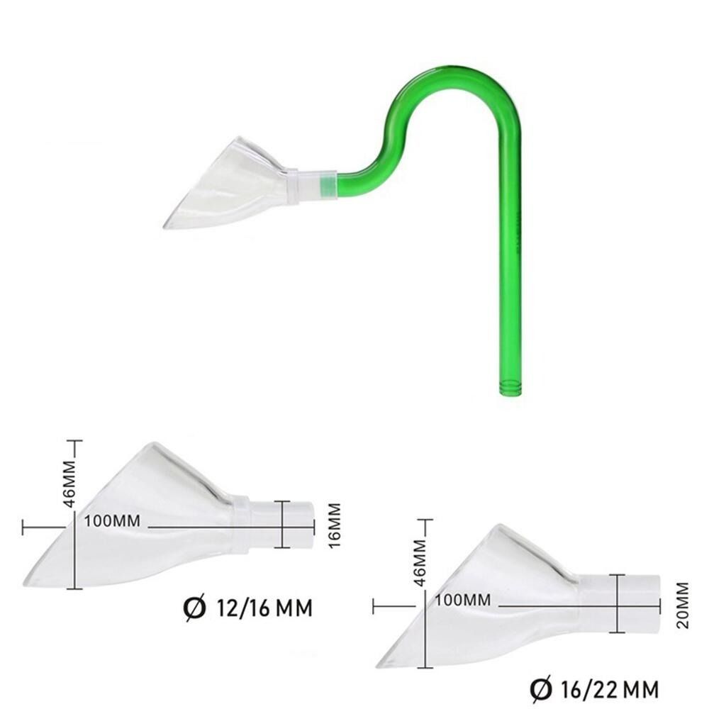 Acrylic Aquarium Lily Pipe Outflow with Suction Cup Filter Connectors Water Outlet Green Aquarium Accessories