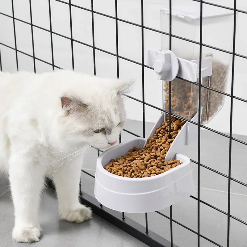 free shipping Automatic Feeder Cage Hanging Bowl Water Bottle Food Container Dispenser For Puppy Cats Rabbit Birds Pet Feeding Product