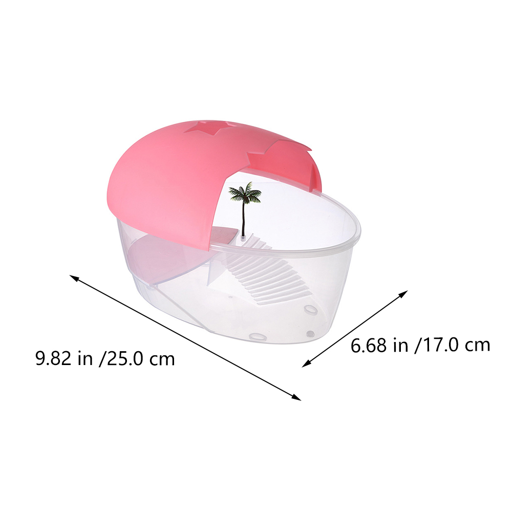 Turtle Box Home Tank Tortoise Perching Container Reptile Living Plastic Pet Animal Terrarium Habitat