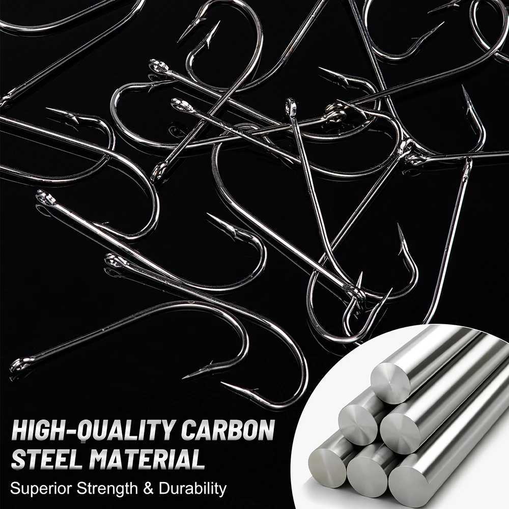 Gpture 50 pieces/batch Fish Hooks Long Handle High Carbon Steel Strip Stinger Hook Rings Ship Sharp High Sensitivity Fishing AccessoriesW240903