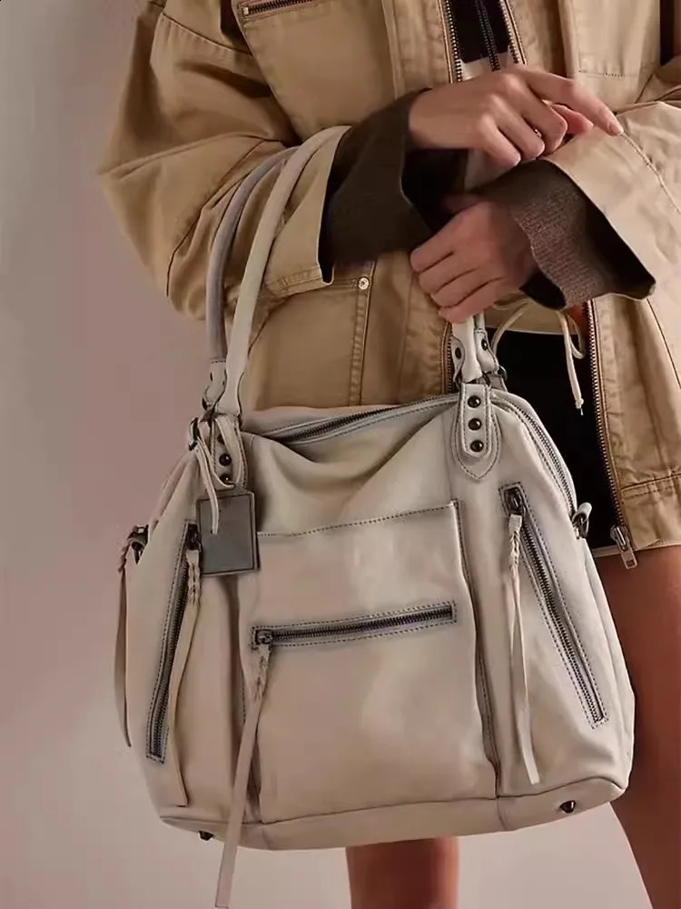 Women Tote Bag Fashion Underarm Pouch Large Capacity Soft Pu Leather Shoulder Retro Crossbody Casual Portable BucketBags 240902