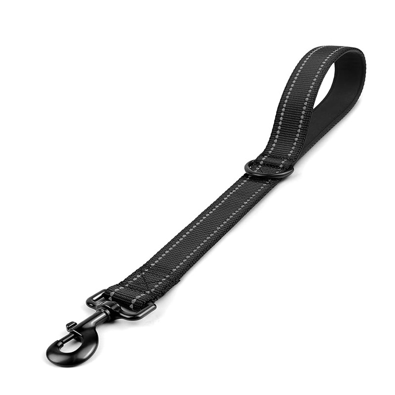 30/45/60cm Dog Rope Short Dog Lead Nylon Reflective Big Dog Training Leash With Zinc Alloy Lock Lockable 360 Degree Rotation