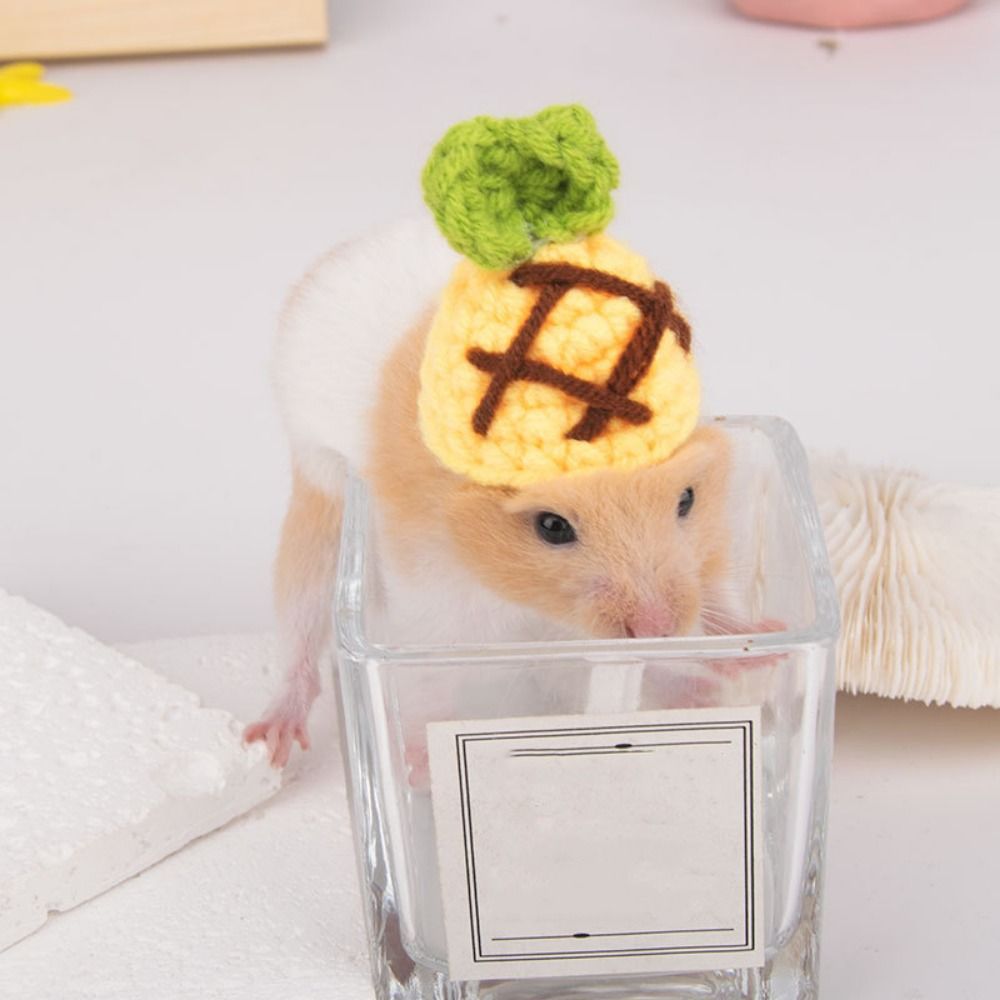 Portable Multi-Type Cartoon Hamster Headwear Handmade Pet Caps Adjustable Headdress Pet Photograph Props Ornaments