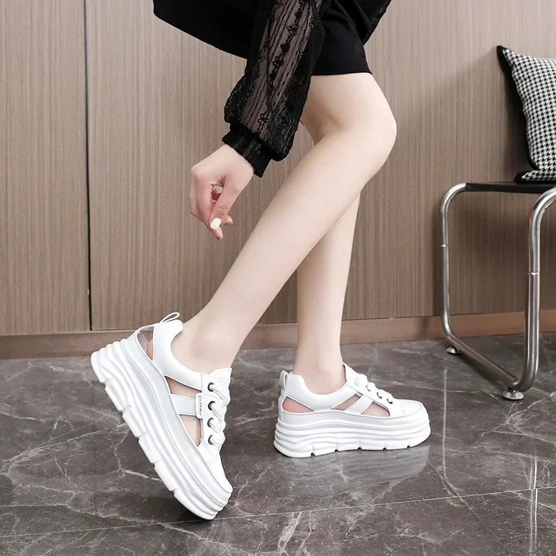 Woman Shoes Summer Elevated Breathable Thick Sole Casual White Zapatillas De Deporte Casual Shoes 2024