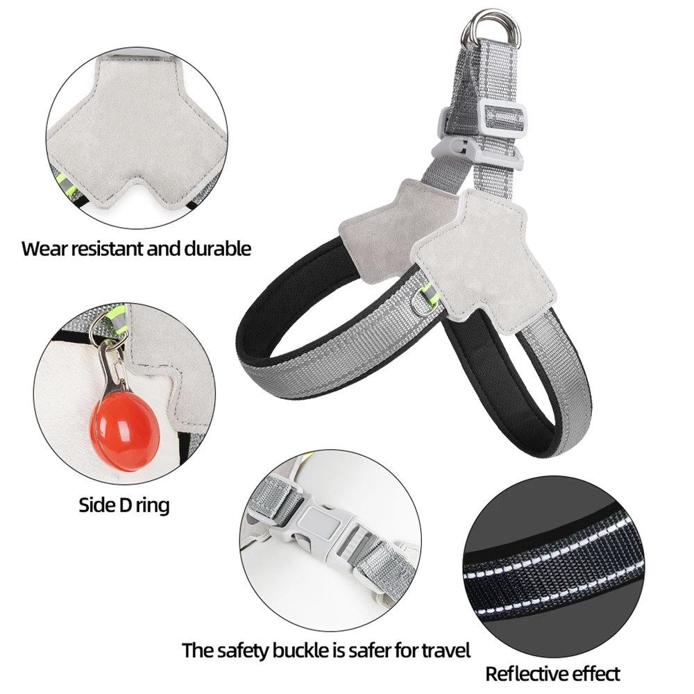 No-Pull Pet Dog Harness Vest Hiking Breathable Adjustable Chest Strap for Small Medium Dogs Cats Chihuahua French Pug Supplies