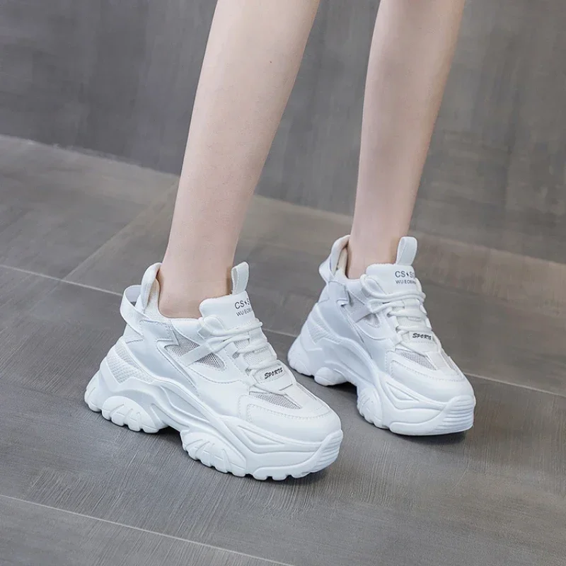 Women Thick Bottom Chunky Sneakers Korean Female Platform Lace Up Breathable Spring Autumn Woman Vulcanize Shoes Zapatos Mujer99