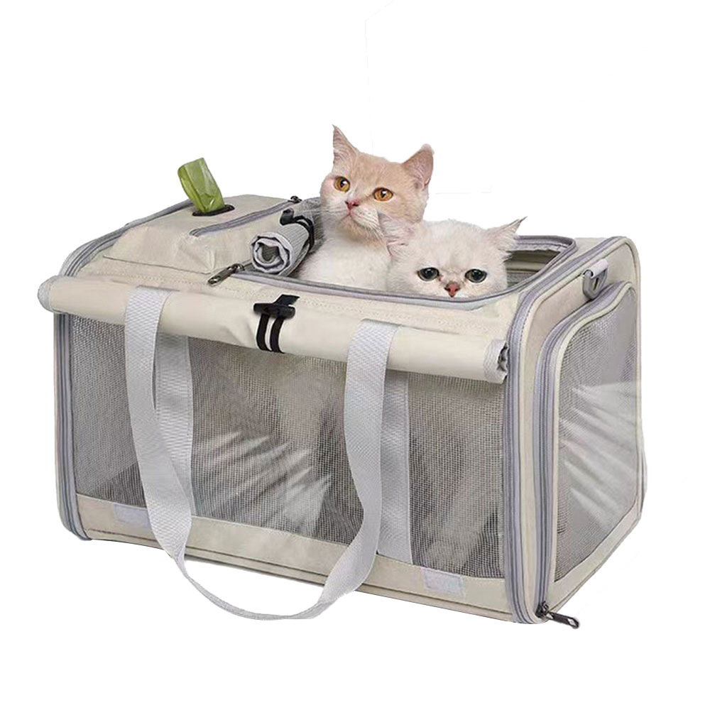 Pet Bag Portable Bag for Outings Foldable Car Shoulder Portable Cat Bag Large Capacity Two Cat Outing Bag