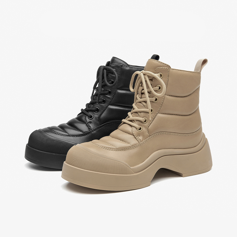 Warm BEAUTODAY Boots Women Genuine Cow Leather Solid Color Round Toe Zipper Design 2023 Winter Ladies Shoes Handmade 05403 7084