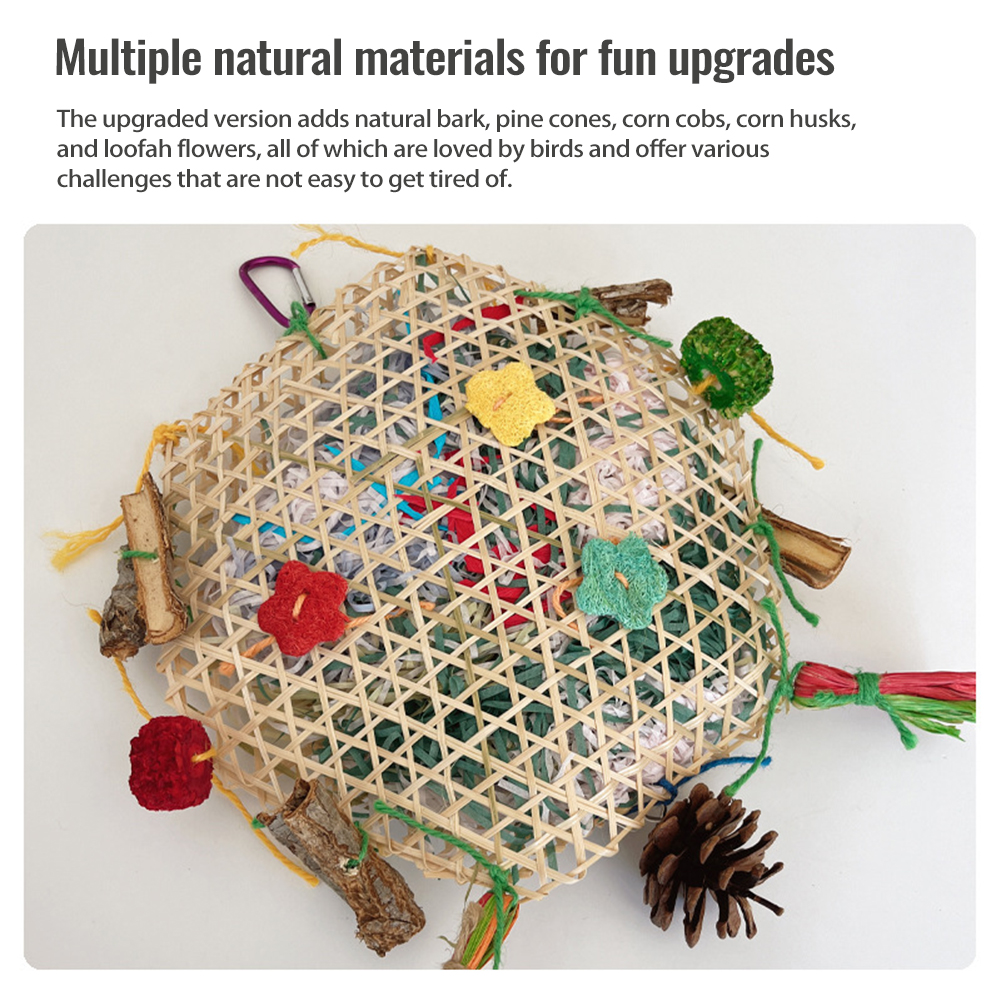 Bird Toys, Bird Shredding Foraging Toys With Metal Hook, Parakeet Toy Bird Cage Accessories For Cockatiel Budgies