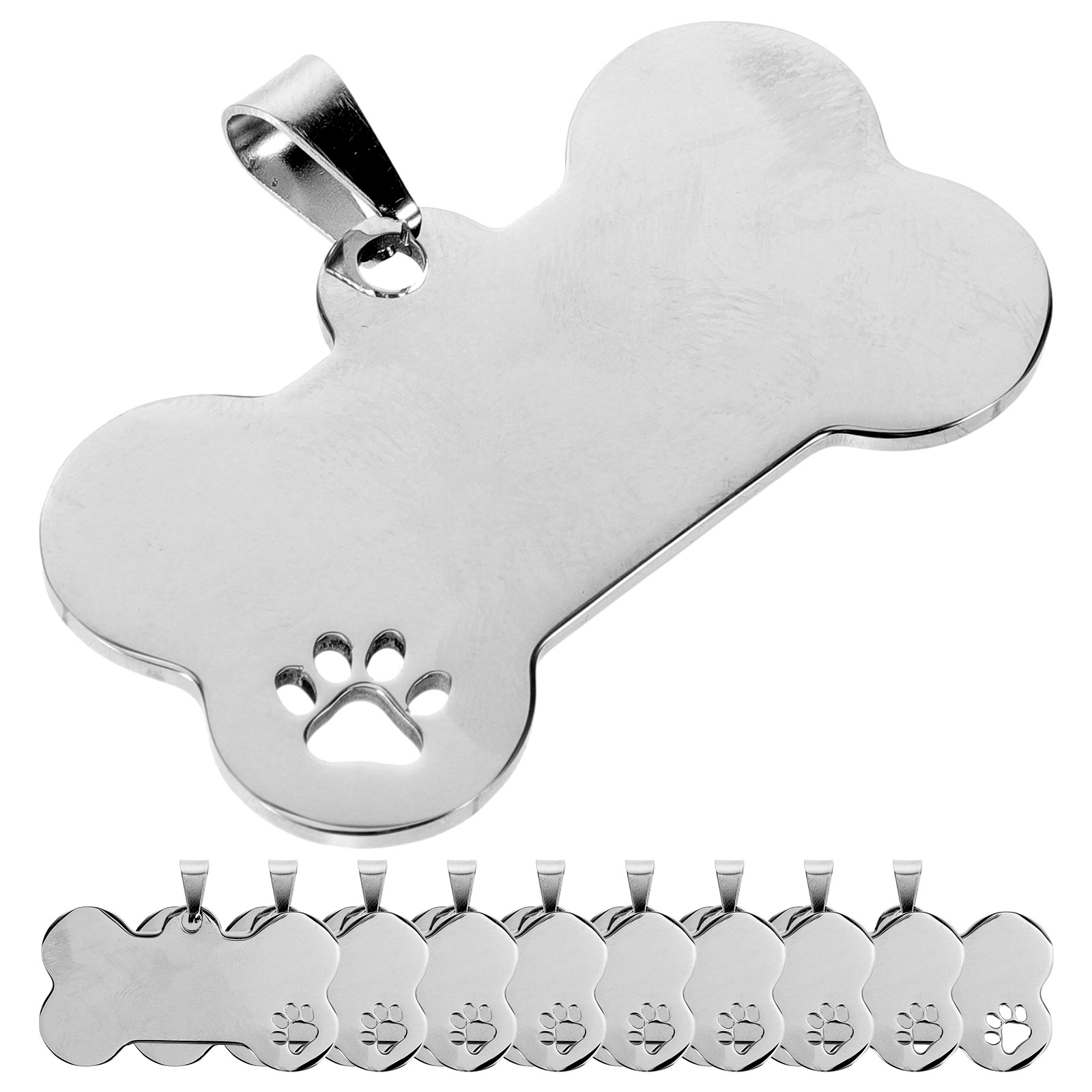 10 Pcs Dog Tag Label Engraved for Pets Name Tags Personalized Id Small