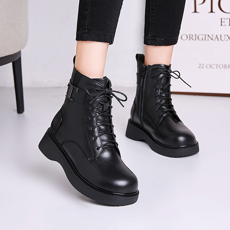AIYUQI Women Winter Boots Warm Wool 2024 New Genuine Leather Women Ankle Boots Large Size Women's Snow Boots
