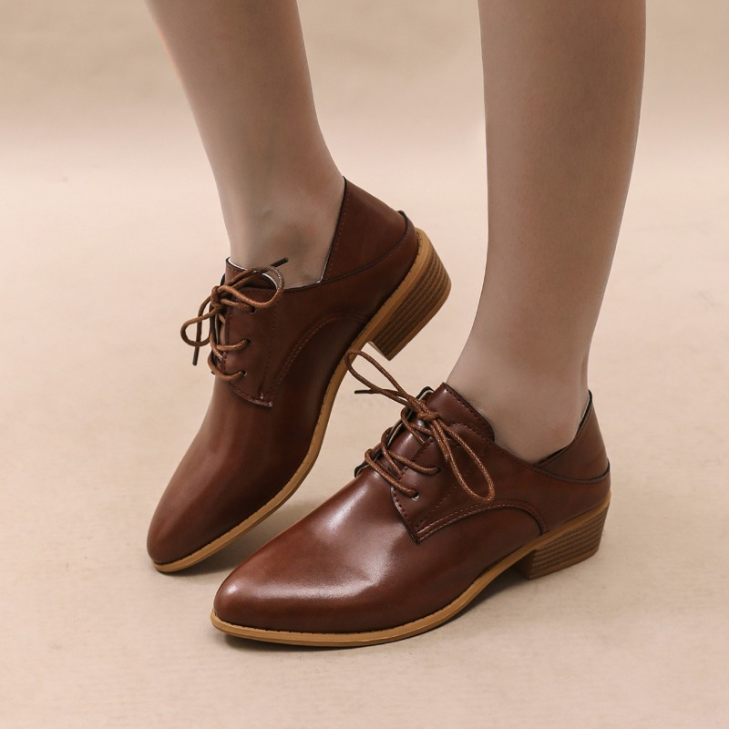 2025 new Girl's Children British Solid Hook-loop Quality Leather Soft Sole Non-slip Princess Single Shoes Size 21-30 b25e